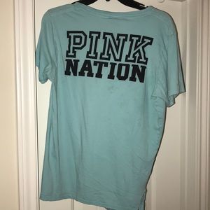 A Victoria secret pink blue T-shirt